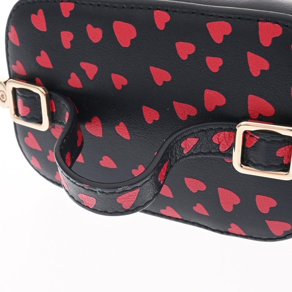 CHRISTIAN DIOR Lady Vanity Case Heart Black Red Leather Bag - Picture 3 of 9